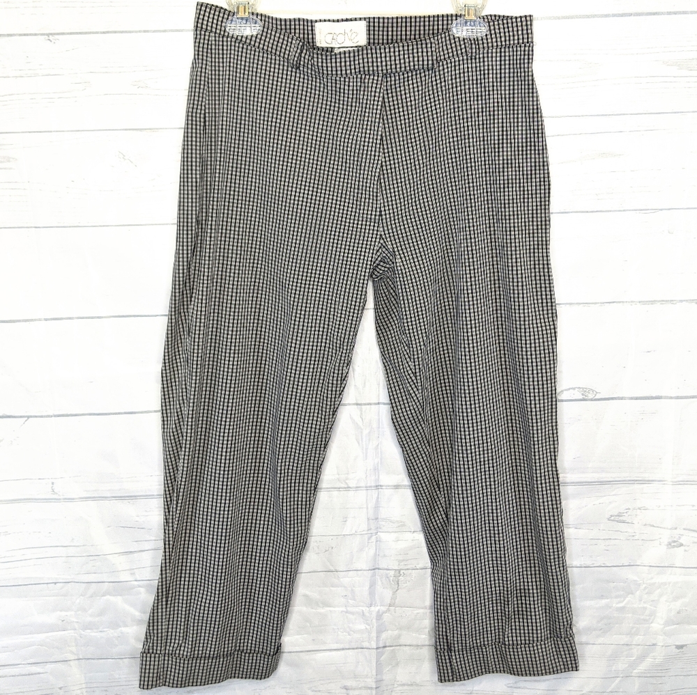 Cache Capris Black Checkered size 10 Machine Wash